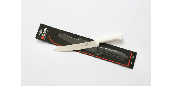 Nůž na chléb s vlnitým výbrusem 21cm, bílý - poškozený obal