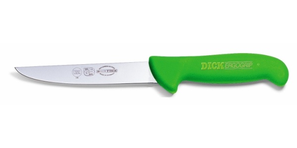 Vykosťovací nůž se širokou čepelí, zelený v délce 18 cm