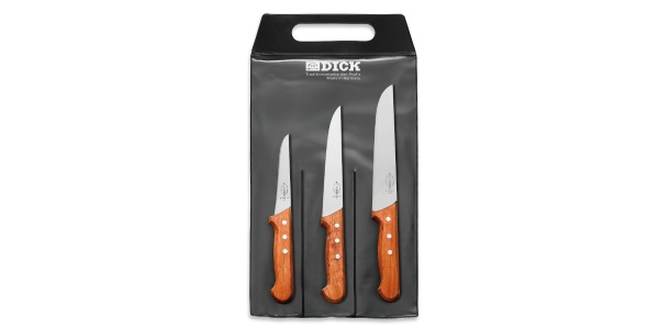 F. Dick Sada 3 nožů se dřevěnou rukojetí 18 cm, 13 cm a 21 cm