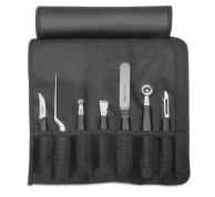 7 dílná sada na zdobení ovoce a zeleniny v rolovacím pouzdru