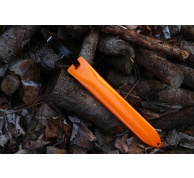 Oranžové plastové pouzdro na nůž s řemínkem