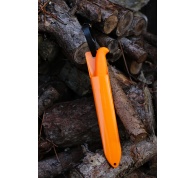 Oranžové plastové pouzdro na nůž s řemínkem