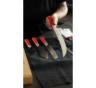 Černé kožené rolovací pouzdro s příslušenstvím série Red Spirit