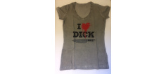 Dámské tričko s nápisem "I love Dick" s "V" výstřihem (S)
