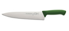 Kuchařský nůž s vlnitým výbrusem, zelený v délce 26 cm