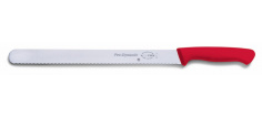 Nářezový nůž s vlnitým výbrusem, červený v délce 30 cm