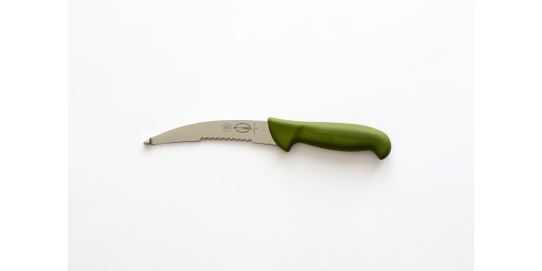 Nůž na vnitřnosti s částečně zubatým ostřím - zelený