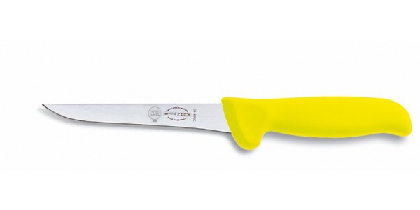 Speciální vykosťovací nůž s rovnou čepelí, světle žlutý, neohebný -délka 15 cm