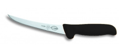 Speciální vykosťovací nůž se zahnutou čepelí, poloohebný,černý v délce 13 cm