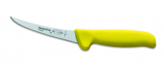 Speciální vykosťovací nůž se zahnutou čepelí, světle žlutý, poloohebný v délce 13 cm