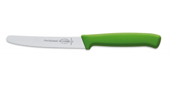 Víceúčelový nůž s vlnitým výbrusem, 11 cm, barva zelené jablko
