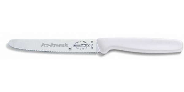 Víceúčelový nůž s vlnitým výbrusem, bílý v délce 11 cm