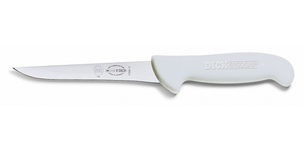 Vykosťovací nůž s úzkou čepelí, bílý v délce 15 cm
