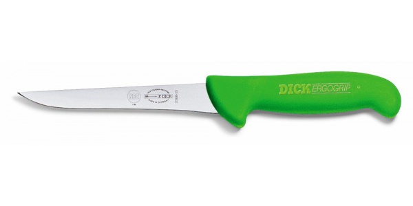 Vykosťovací nůž s úzkou čepelí, zelený  v délce 15 cm