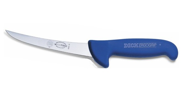 Vykosťovací nůž se zahnutou čepelí a bezpečnostní rukojetí, neohebný 15cm