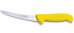 Vykosťovací nůž se zahnutou čepelí, neohebný, žlutý v délce 15 cm