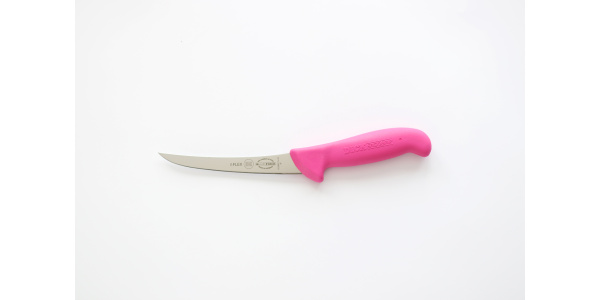 Vykosťovací nůž se zahnutou čepelí, poloohebný 15 cm - růžový