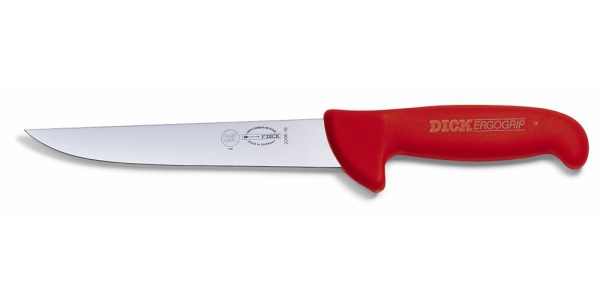 Vykrvovací nůž , červený v délce 15 cm