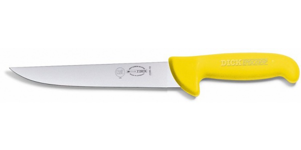 Vykrvovací nůž, žlutý v délce 18 cm